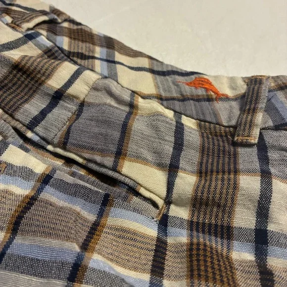 Tommy Bahama Men's Paradise Nation Multicolor Plaid Linen Blend Shorts Size 33 - Picture 7 of 7